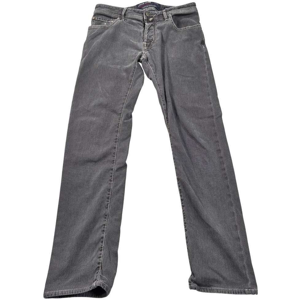 Jacob Cohen J688 Comfort Jeans Mens 31 Gray Textured Made in Italy Tailored